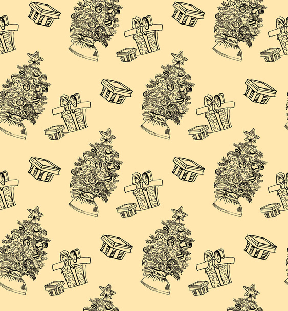 Merry Christmas seamless pattern - Vector, afbeelding