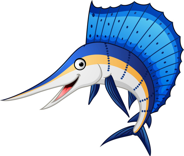 Illustration de dessin animé de marlin poisson - Vecteur, image