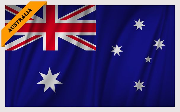 Bandeira nacional da Austrália - edição acenando
 - Vetor, Imagem