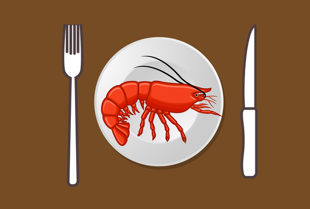 Seafood - Prawn Dish  - Vector, Image