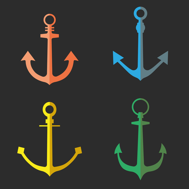 Set of anchor symbols or logo - Vektör, Görsel