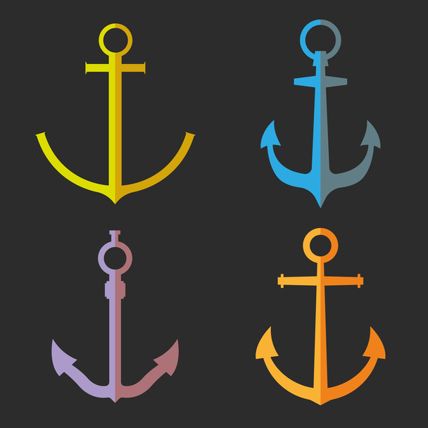 Set of anchor symbols or logo - Διάνυσμα, εικόνα