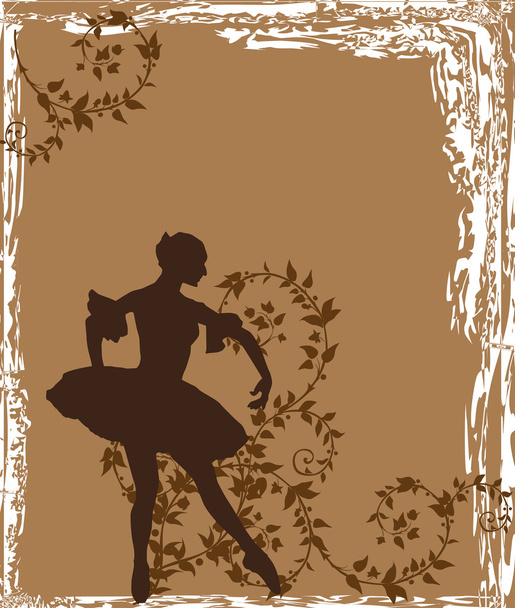 danseuse de ballet en boucles de plantes brunes
 - Vecteur, image