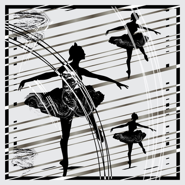 trois danseurs de ballet noir
 - Vecteur, image