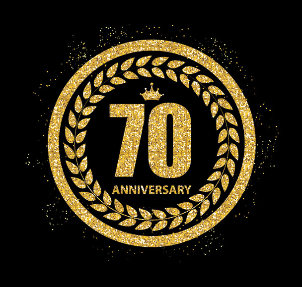 Template Logo 70 Years Anniversary Vector Illustration - Vector, Image