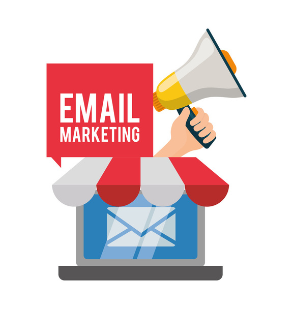 Návrh e-mailového marketingu a komunikačního média - Vektor, obrázek