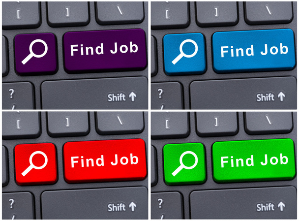 Colorful find job buttons on keyboard - Photo, Image