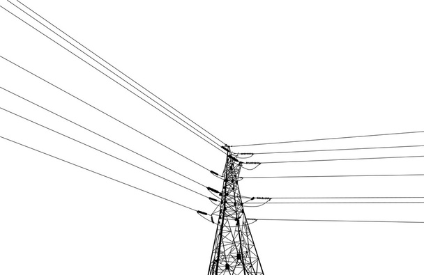 Ηλεκτρικές πυλώνα και καλώδια - Διάνυσμα, εικόνα