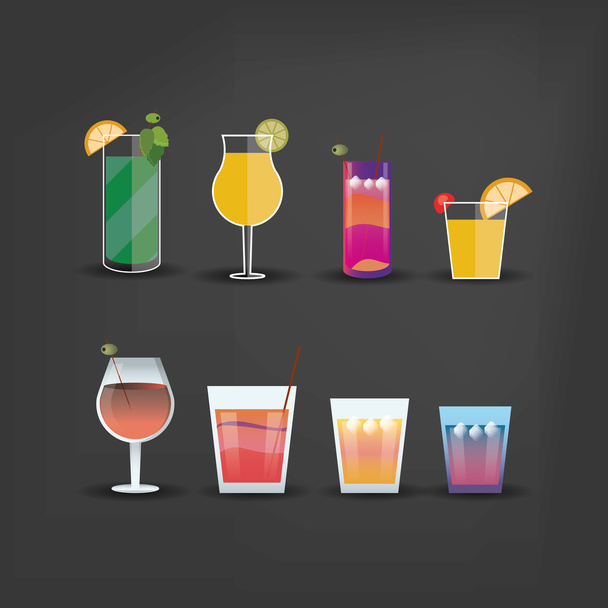 cocktail drink glass  image - Vektor, kép