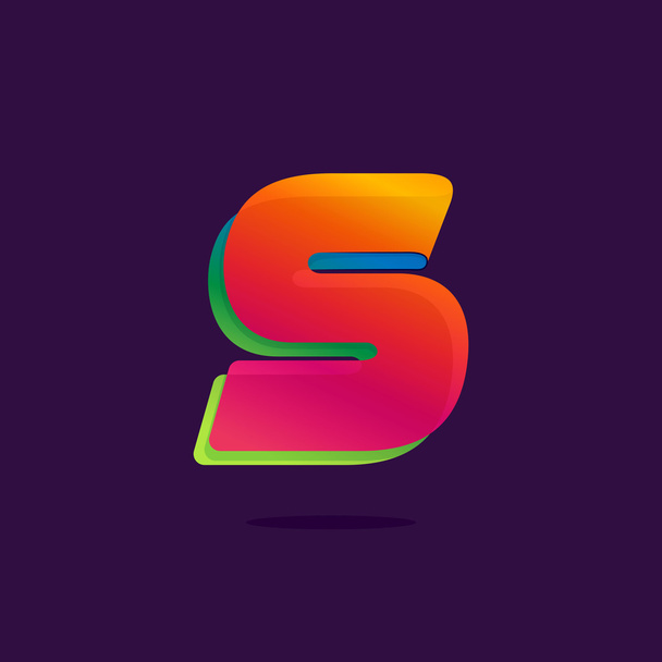Letter S logo formed by colorful ribbon. - ベクター画像