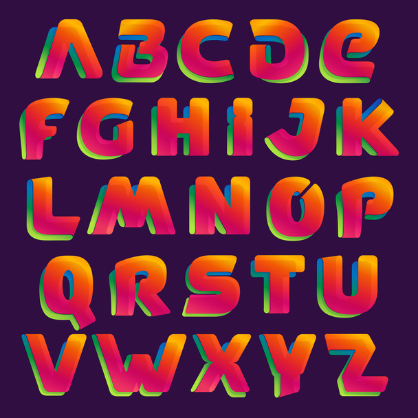 Ribbon alphabet colorful letters set. - Vektor, kép