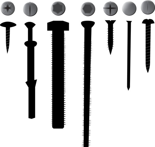 набор изолированных на белые винты
 - Вектор,изображение