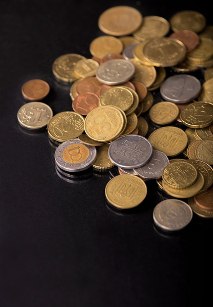 Stack Coins Over Black Background - Φωτογραφία, εικόνα
