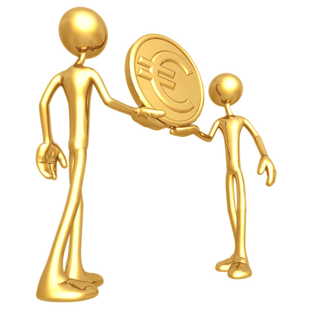Altın euro para tutan - Fotoğraf, Görsel