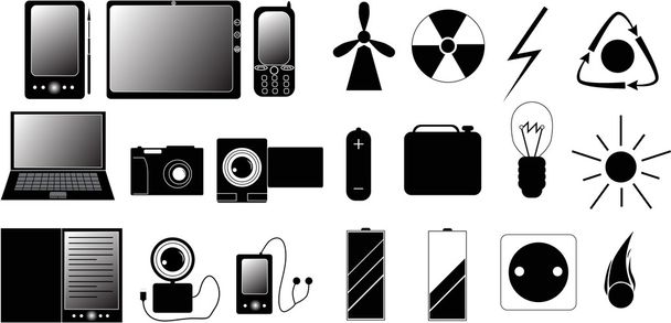 Conjunto de ícones eletrônicos relacionados
 - Vetor, Imagem