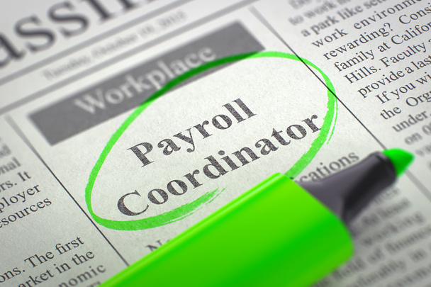 Now Hiring Payroll Coordinator. 3D. - Φωτογραφία, εικόνα