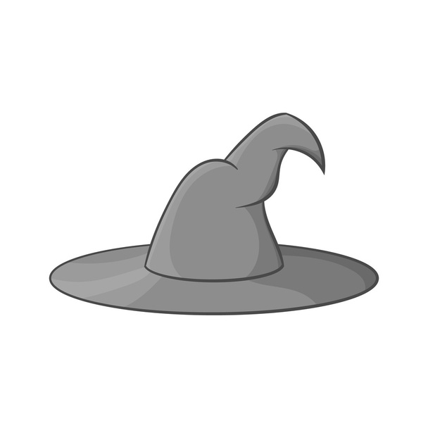 Witch hat icon, black monochrome style - Vektor, Bild
