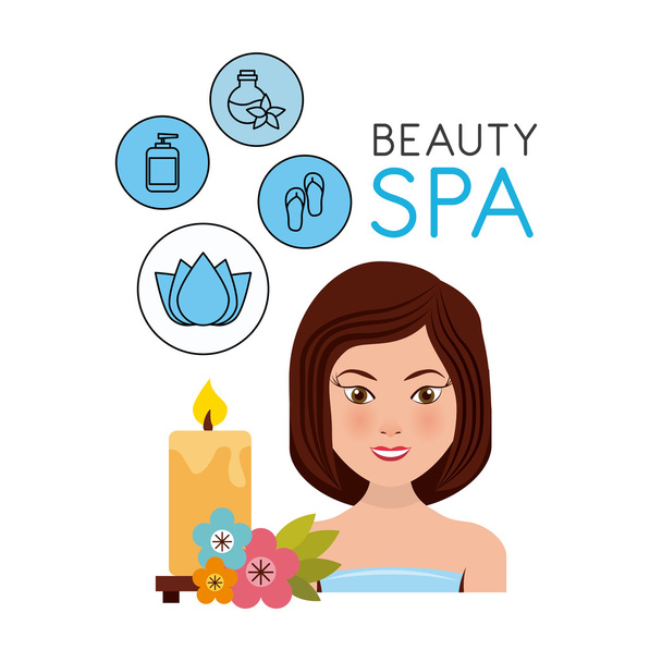 beauty spa set flat icons - Διάνυσμα, εικόνα