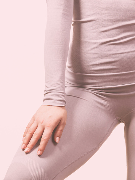 female body wearing thermoactive underwear - 写真・画像