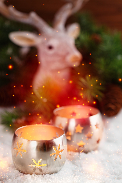 Burning candle lanterns - Фото, изображение