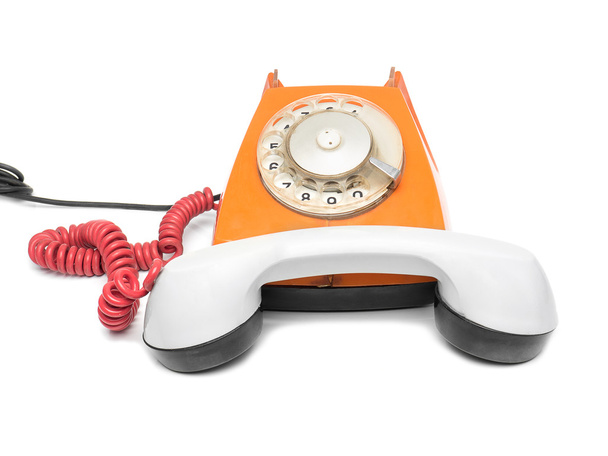 Stary telefon pomarańczowy - Zdjęcie, obraz