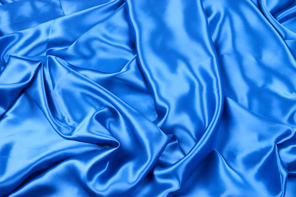Shiny deep blue fabric silk - Photo, Image