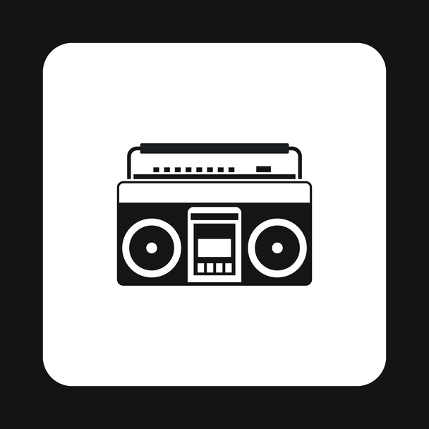 Boombox or radio cassette tape player icon - Vector, Imagen