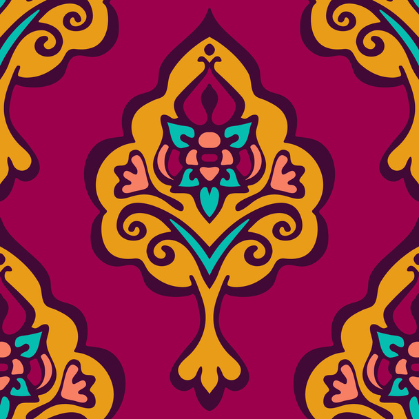 Damask vector festive abstract seamless pattern - Vektör, Görsel