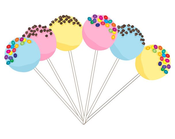 colorful cake pops - Vector, Image