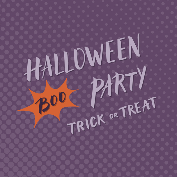 Violet pop-art poster design for Halloween party. - Вектор,изображение