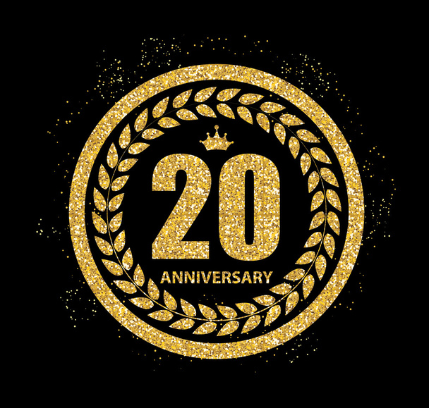 Modelo Logo 20 Anos Aniversário Vector Ilustração
 - Vetor, Imagem