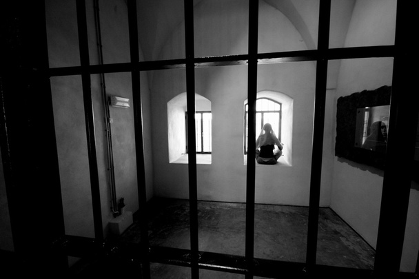 Girl behind bars - Photo, Image