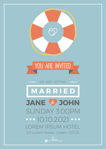 Vintage πρόσκληση γάμου - Διάνυσμα, εικόνα