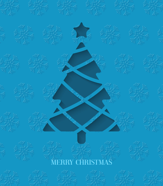 Paper cut Christmas tree. - Vector, Image