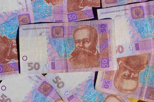 Фон гроші української гривні номінальна вартість п'ятдесят - Фото, зображення