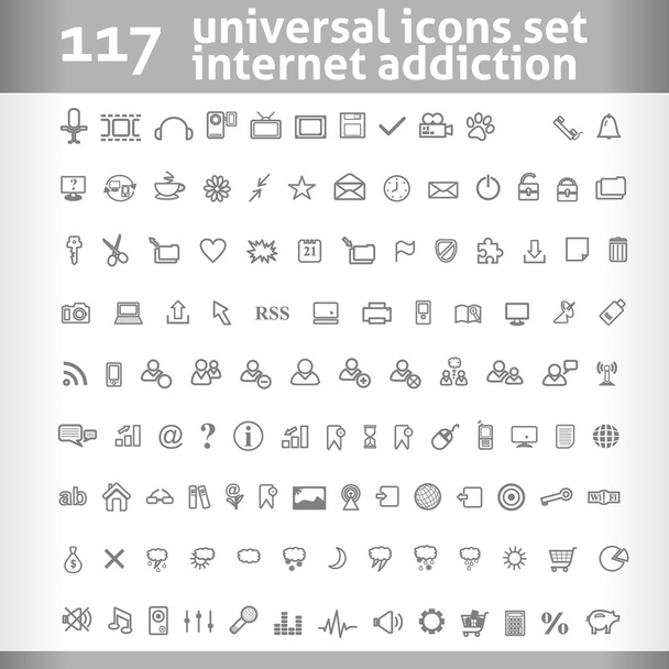 117 uniwersalne Ikony Ustaw. wektor zbiory - Wektor, obraz
