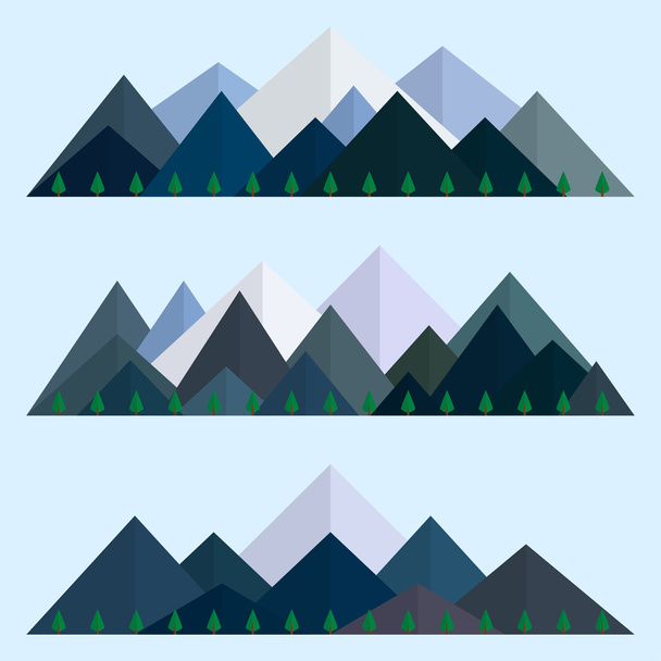 Pohoří nízké poly styl set. Polygonální horské hřebeny. Vektorové ilustrace Eps10 - Vektor, obrázek