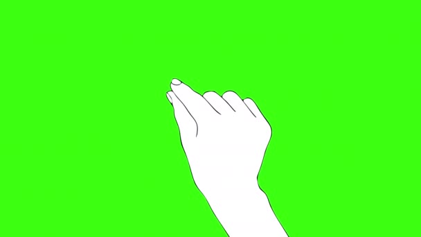 30 Hand Cartoon Gestures Showing Touchscreen - Footage, Video