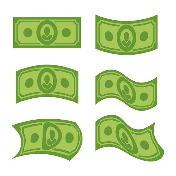 Dinero de EE.UU. Conjunto de dólares. Desarrollo de efectivo de diversas formas
 - Vector, Imagen