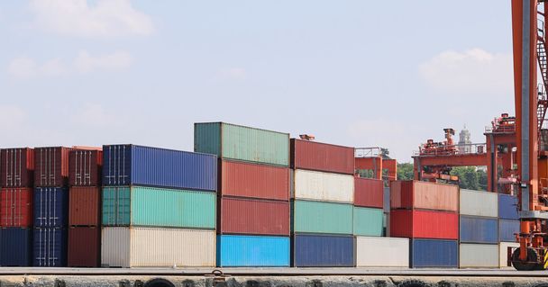Containers in a port - Photo, Image
