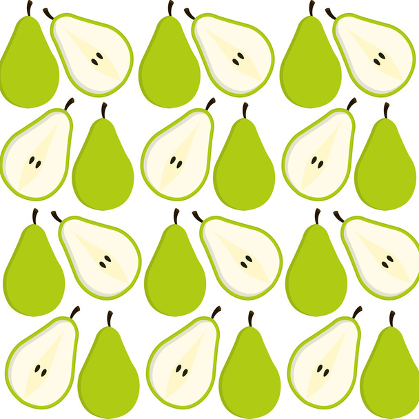 Pear fruits background design - Vector, Image