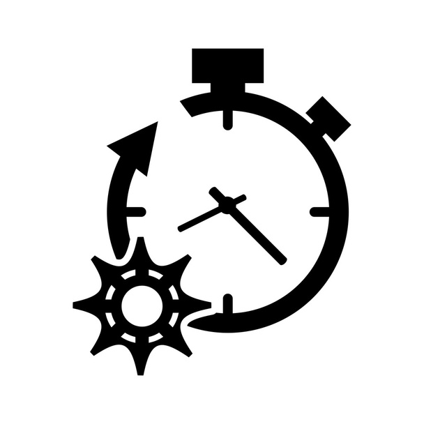 矢印の付いた時計、歯車のアイコン - ベクター画像