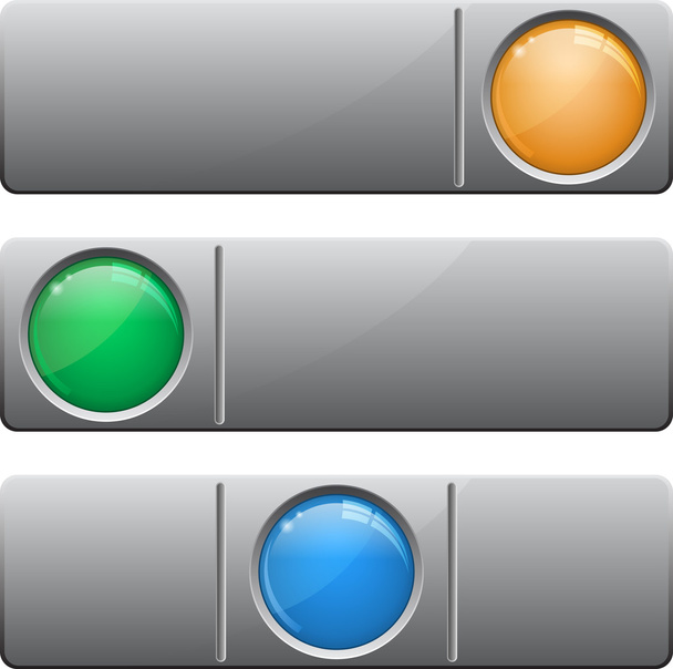 Banners with glass button - Vector, Image