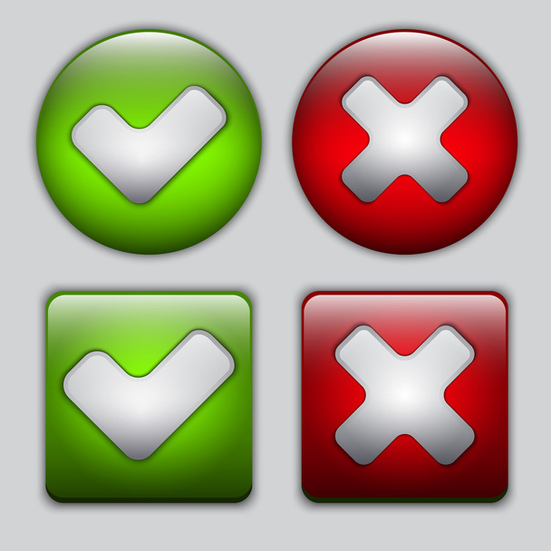 Set of Yes and No buttons - Vector, Image