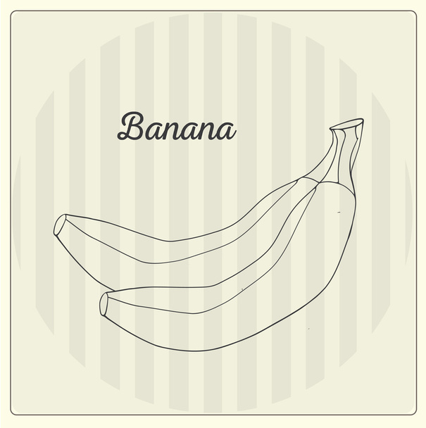 Banana. Vector line illustration. Sketch, doodle.  - Vector, Imagen