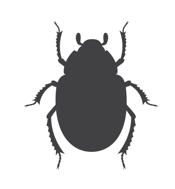 Scarab Beetle Insect Vector Silhouette - Vector, Image