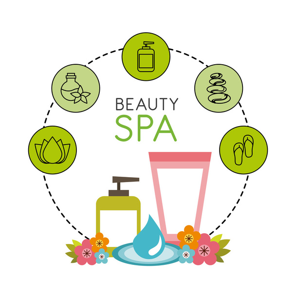 beauty spa set flat icons - Διάνυσμα, εικόνα