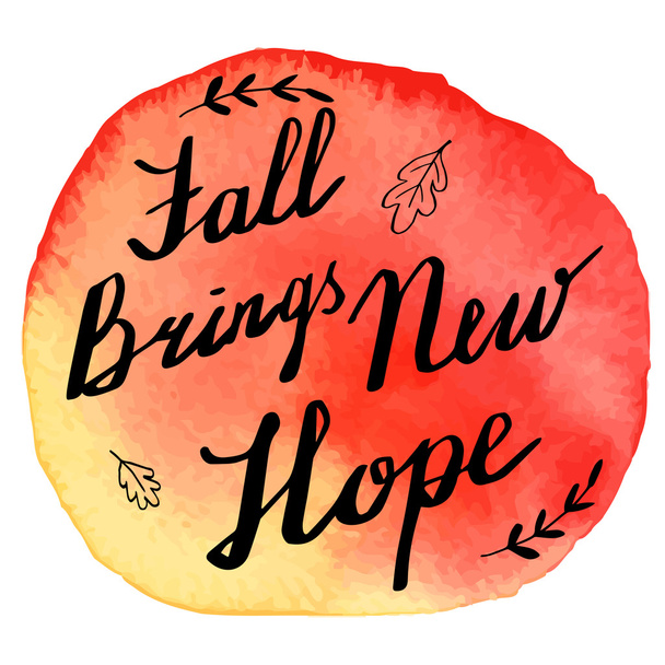 Autumn watercolor banner with hand lettering - Vector, Image