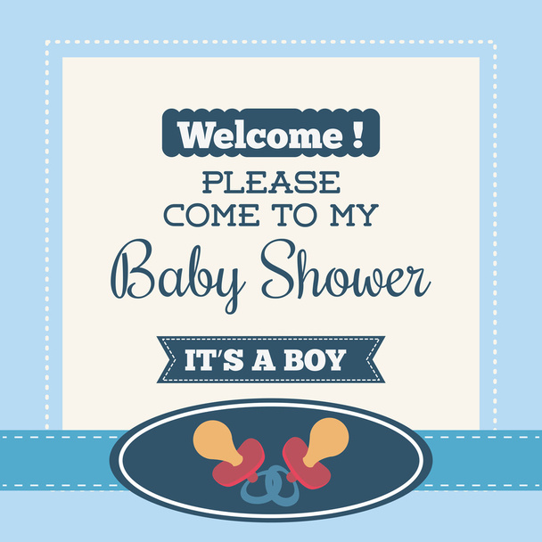 Baby pacifier invitation card design - Vector, Image