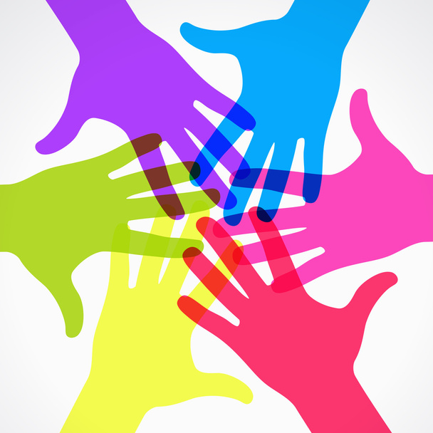 Colorful hands banner - Vector, Image